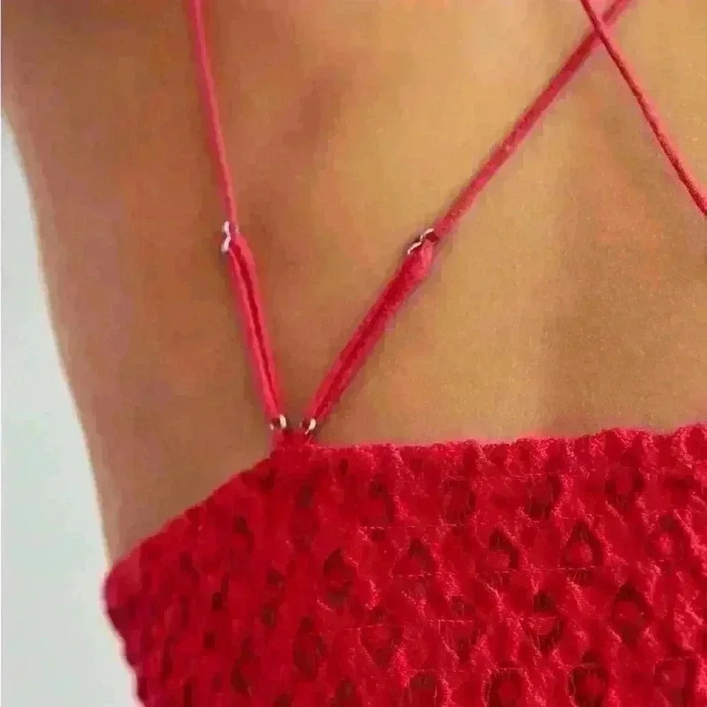Intimately Free People Adella Cami NWT in Red